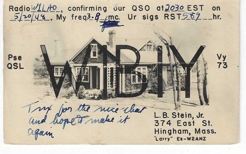 Qsl 1948 hingham - 1948,